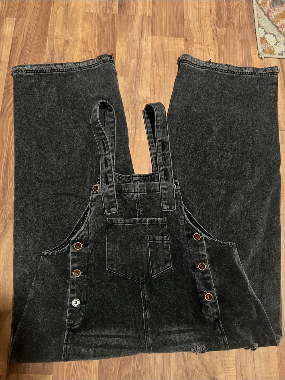 Never worn Washed Black Denim Overalls